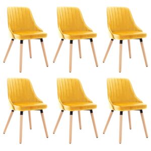 Jedálenské stoličky 6 ks žlté zamat
