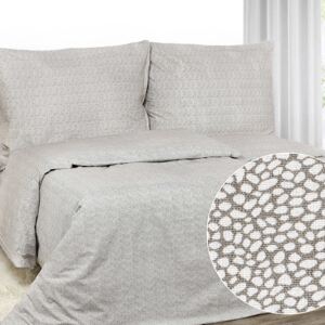 Goldea bavlnené posteľné obliečky - vzor 799 biela mozaika na hnedom 140 x 200 a 70 x 90 cm