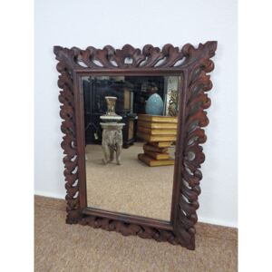 Zrkadlo PRINCESS, hnedá tmavá, exotické drevo, ručná práca , 80x60 cm