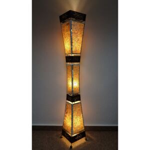 Lampa stojacia WAJAN, zlatá/žltá, 150 cm, ručná práca