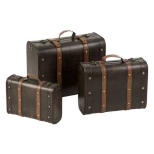 Kufrík drevený 3ks set set úložný box RUSTY JUNGLE