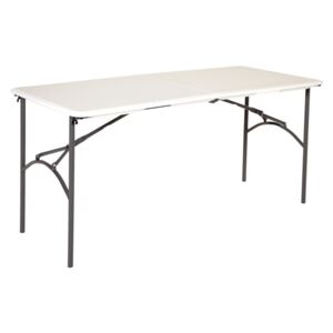 Skladací stôl 150 cm biela / čierna Dekorhome