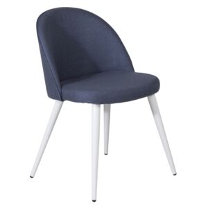 Velvet stolička biela/modrá