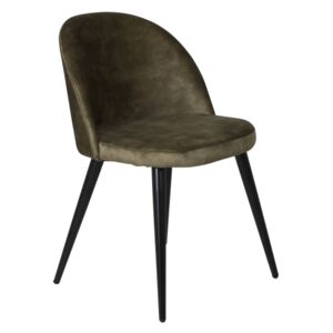 Velvet stolička čierna/matný zelený zamat