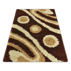 Kusový koberec Shaggy vlas 50 mm Jolena hnedý, Velikosti 80x150cm