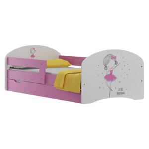 Detská posteľ so zásuvkami MALÁ balerínok 140x70 cm