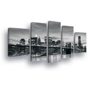 GLIX Obraz na plátne - Black and White New York Bridge 2 x 30x40 / 2 x 20x40 / 1 x 20x50 cm