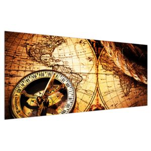 Historický obraz mapy sveta (120x50 cm)