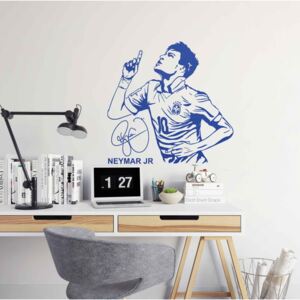 GLIX Neymar - samolepka na zeď Modrá 90 x 70 cm