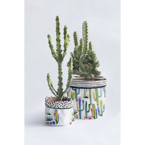 Sada 2 textilných kvetináčov Surdic Watercolor Cactus