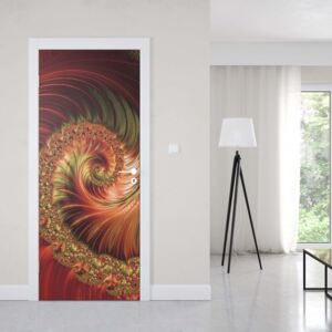 GLIX Fototapeta na dvere - Red Modern Abstract Spiral Design