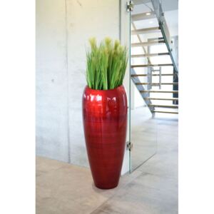 Exkluzivní květináč DELUXE 100, sklolaminát, výška 100 cm, červeno-černý lesk