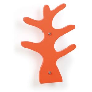 Drevený designový vešiak, oranžový