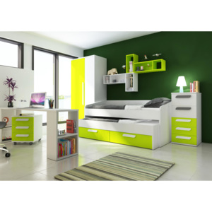 Detská izba s prístelkou B - zelená - Kontajner s zásuvkami