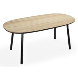 Jedálenský stôl z jaseňového dreva s čiernymi nohami EMKO Naïve, 180 × 90 cm