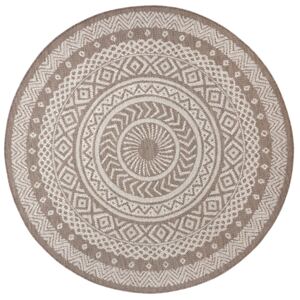 Hanse Home Collection koberce Kusový koberec Flatweave 104854 Light-brown/Cream - 120x120 (průměr) kruh cm