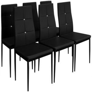 6x jedálenská stolička – čierna