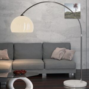 Dizajnová oblúková lampa s mramorovou základňou - nastaviteľná 146 - 220 cm