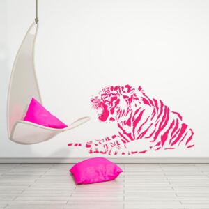 GLIX Tiger - nálepka na stenu Růžová 50 x 90 cm
