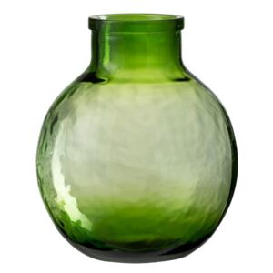 Sklenená zelená, transparentná váza benka - Ø 24*31 cm