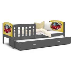 ArtAJ Detská posteľ Tami P2 / sivá Tami rozmer: 190 x 80 cm + prístelka 184 x 80 cm