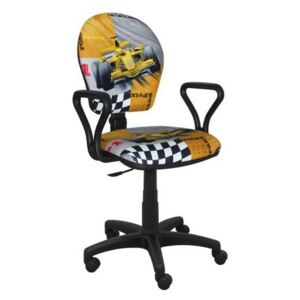 MAXMAX Dětská otočná židle MARK - FORMULE žlutá