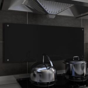 Kuchynská zástena, čierna 100x40 cm, tvrdené sklo