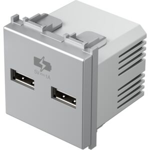 TEM EM65 | USB nabíjačka 5V 2A 2M Farba: Strieborná matná