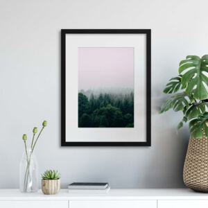 Rámovaný obraz GLIX zelená Forest, Grey Mist 50x70 cm