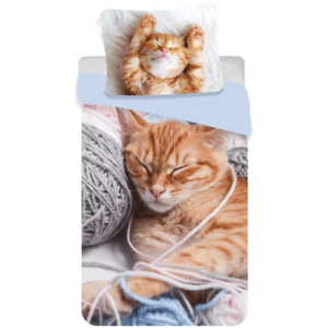 Jerry Fabrics Bavlnené obliečky Mačiatko klbko, 140 x 200 cm, 70 x 90 cm