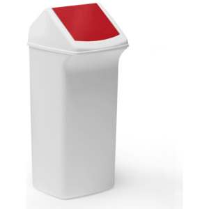 Odpadkový kôš na triedenie odpadu Alfred, 40 L, červený vrchnák