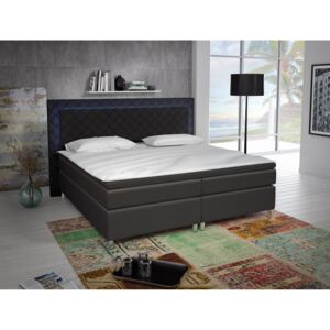 Manželská posteľ Boxspring 140 cm Pius (čierna) (s matracmi). Akcia -33%. Vlastná spoľahlivá doprava až k Vám domov