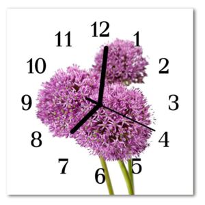 Sklenené hodiny štvorcové kvetina