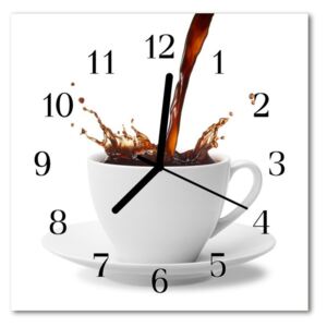 Sklenené hodiny štvorcové kávový hrnček