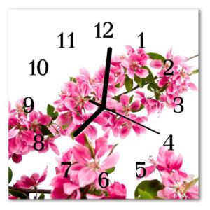 Sklenené hodiny štvorcové kvety