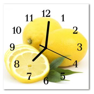 Nástenné sklenené hodiny citróny