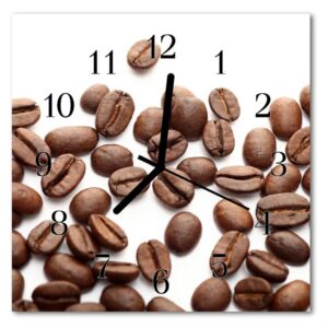Nástenné sklenené hodiny zrnková káva