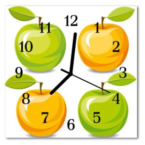Sklenené hodiny štvorcové jablká