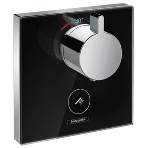 Hansgrohe Shower Select Glass - Highflow termostat pod omietku na 1 spotrebič a jeden dodatočný vývod, čierna/chróm 15735600
