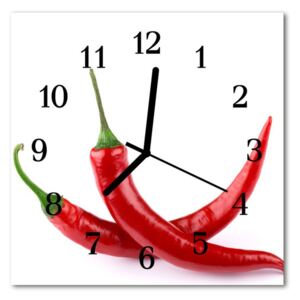 Sklenené hodiny štvorcové chilli