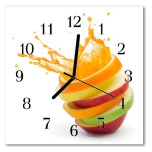 Sklenené hodiny štvorcové ovocie