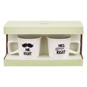 Butlers TWO FOR YOU Šálka na espresso "Mr Mrs Right" 2 ks