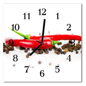 Sklenené hodiny štvorcové paprika korenie