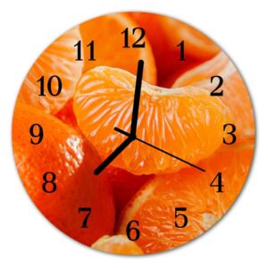 Nástenné sklenené hodiny mandarínky