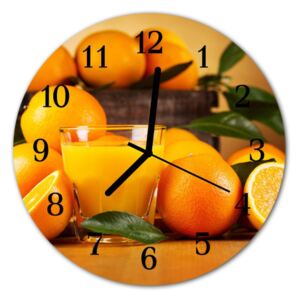 Nástenné sklenené hodiny pomaranče