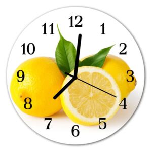 Nástenné sklenené hodiny citróny