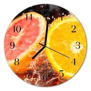 Nástenné sklenené hodiny ovocie