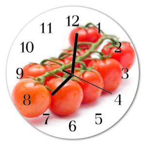 Nástenné sklenené hodiny paradajky