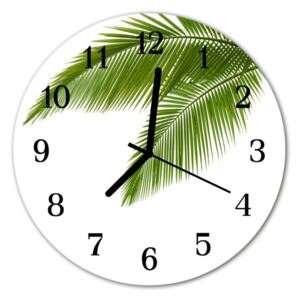 Sklenené hodiny okrúhle palmové listy
