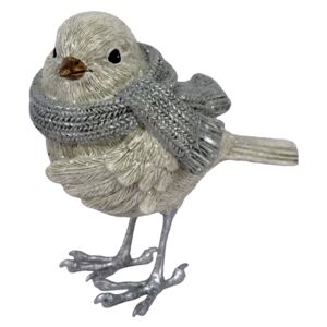 Clayre & Eef Dekorácie vtáčik so šálom - 12 * 9 * 11 cm